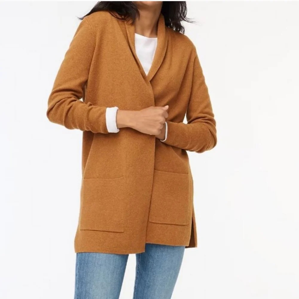 J.crew chelsea sweater blazer camel size XS